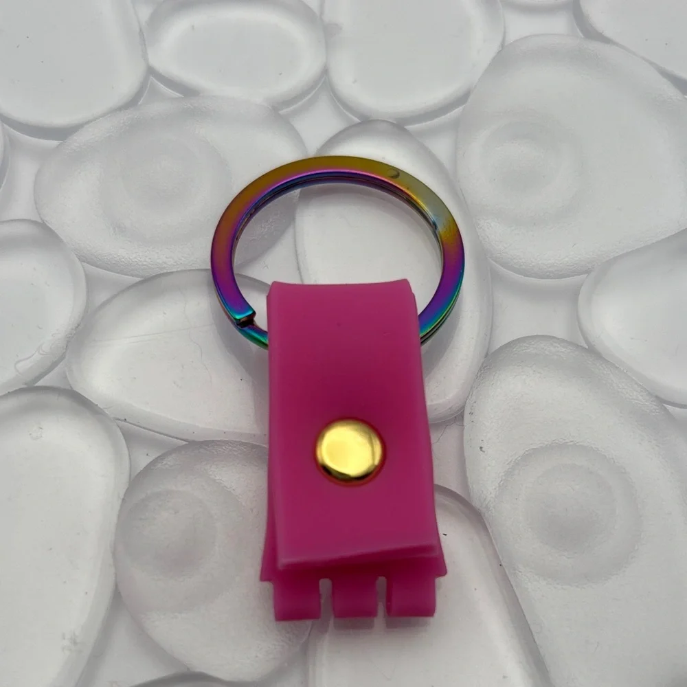 Pink & Rainbow Swatch Keychain - fits Gent Swatch watch
